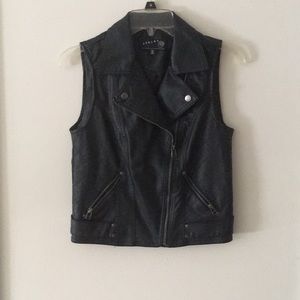Faux leather vest